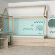 łóżko piętrowe z biurkiem