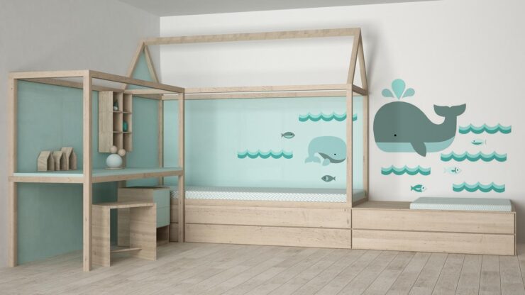 łóżko piętrowe z biurkiem