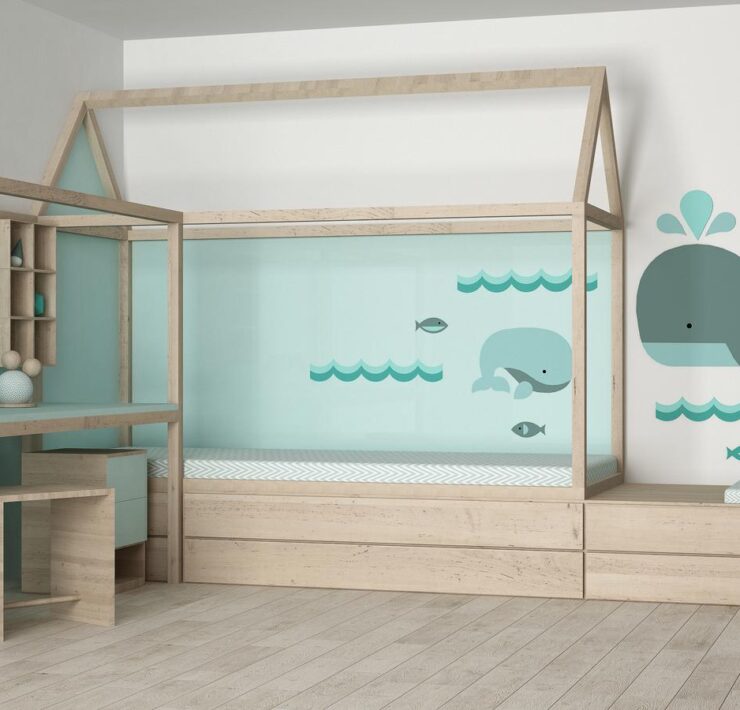 łóżko piętrowe z biurkiem